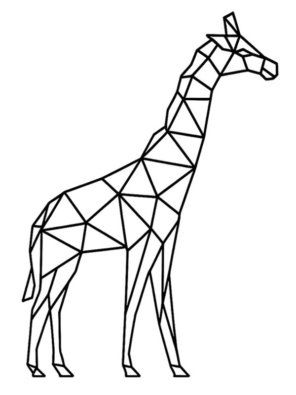 Geometric giraffe Colouring page