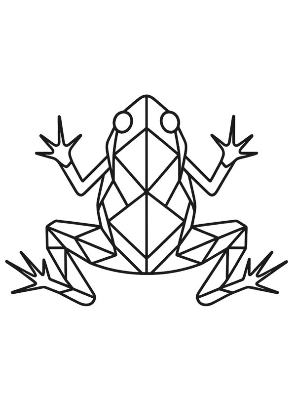Geometric frog Colouring page
