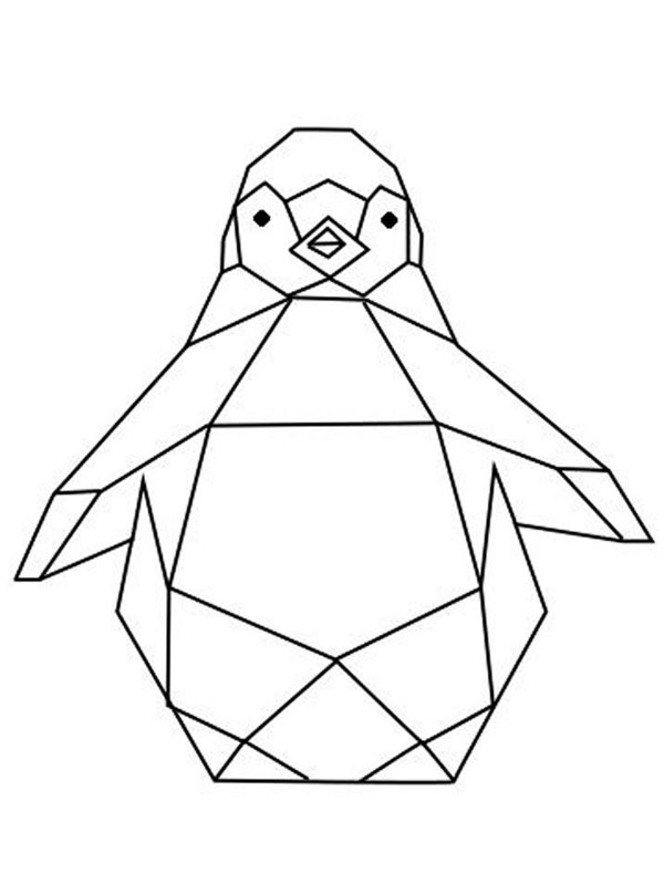 Geometric penguin Colouring page