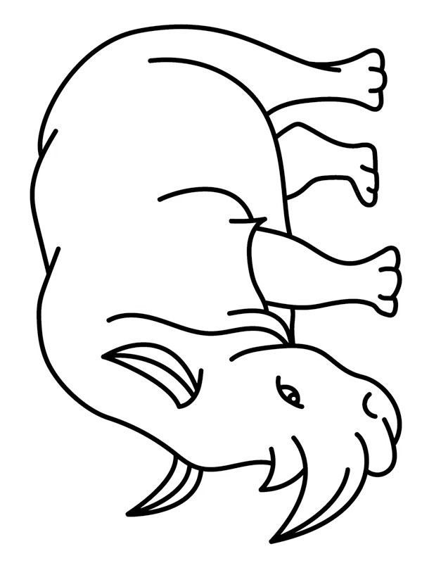 Dangerous rhino Colouring page
