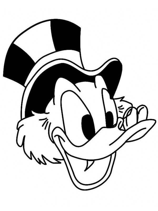 Face of Scrooge McDuck Colouring page