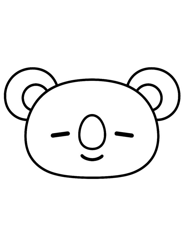 Face of Koya BT21 Colouring page