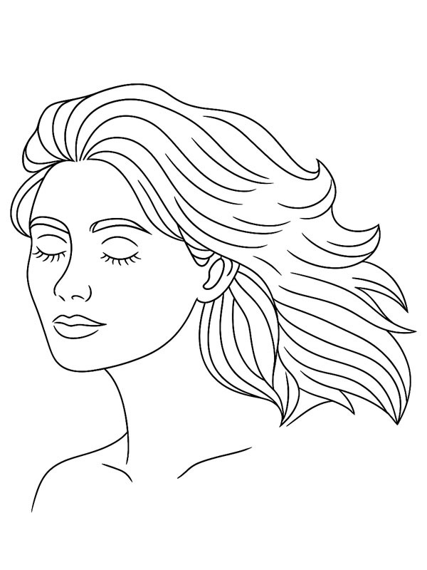 Face woman Colouring page