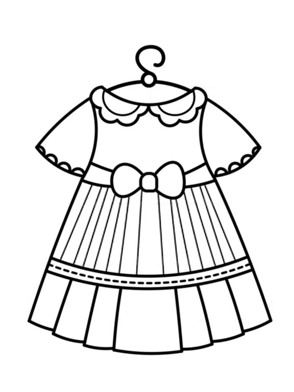 Girl Dress Colouring page