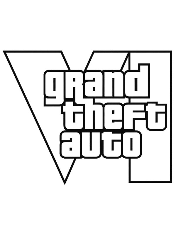 Grand Theft Auto VI logo Colouring page Grand Theft Auto VI logo Colouring page