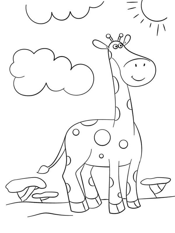 Funny giraffe Colouring page