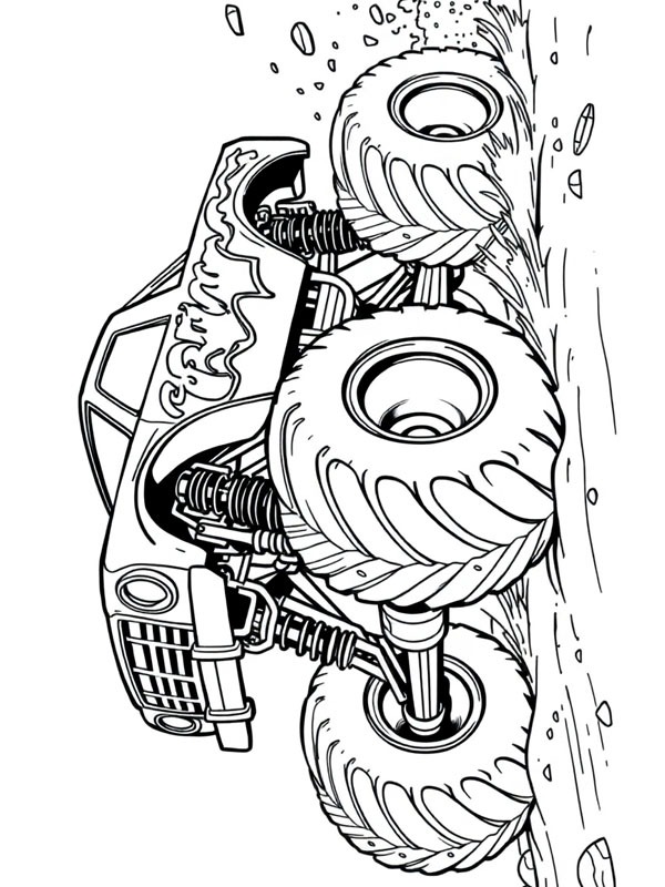 Grave Digger monster truck Colouring page