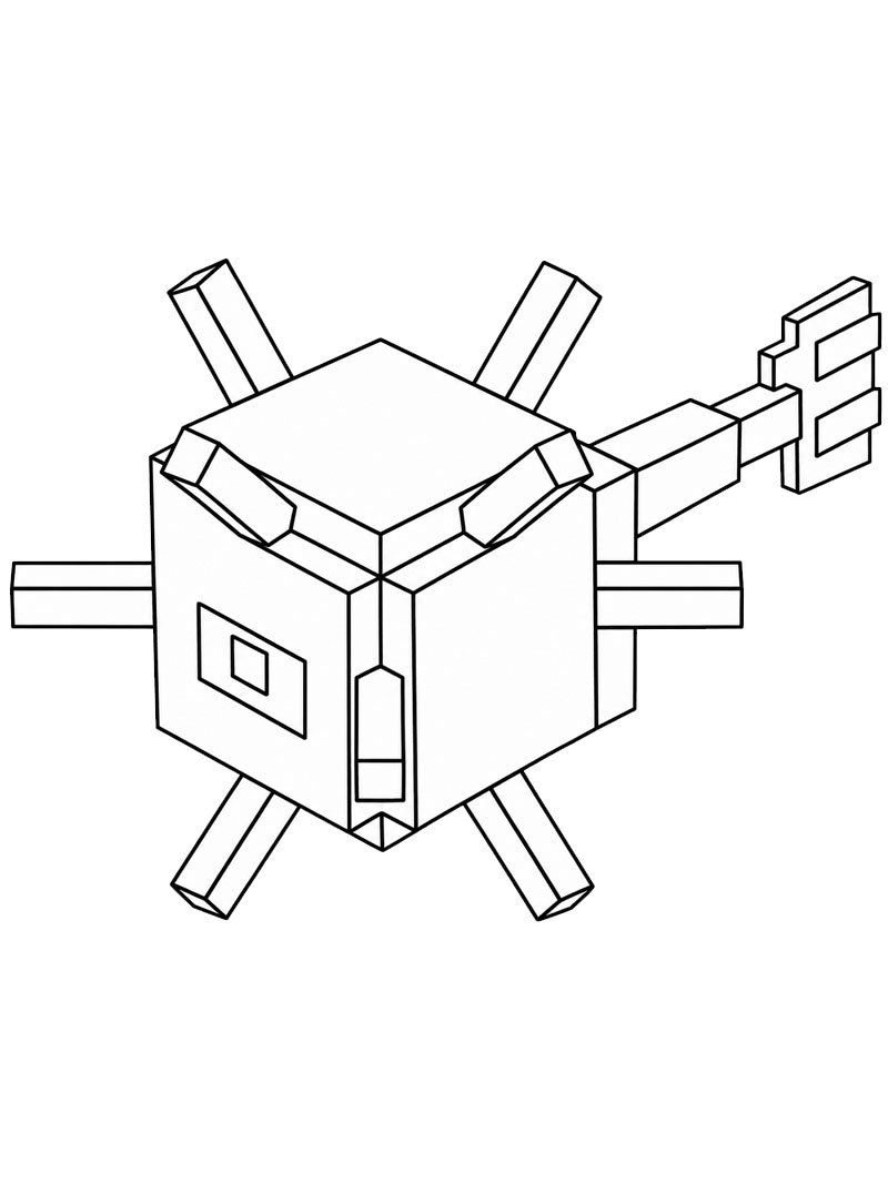 Guardian Minecraft Colouring page
