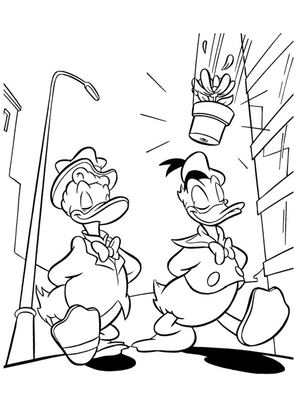 Gladstone Gander and Donald Duck Colouring page