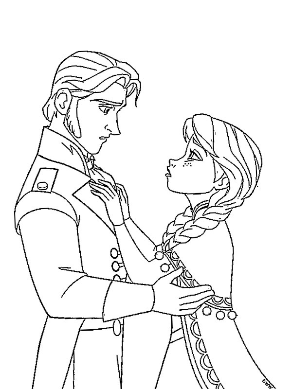 Hans and Anna Colouring page