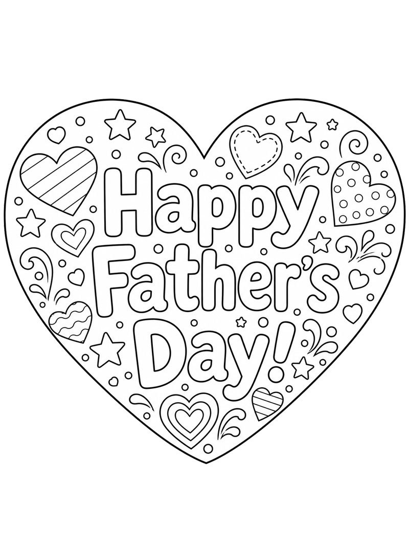 Happy Father's Day Dad Colouring page