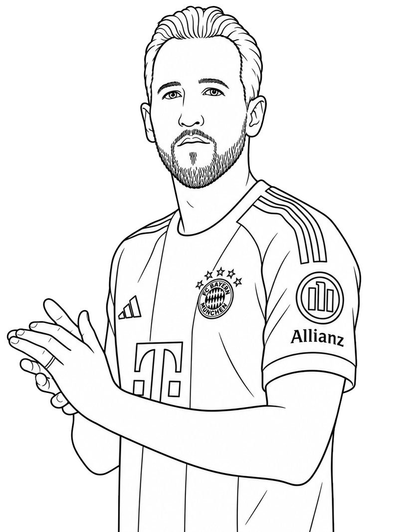 Harry Kane Colouring page