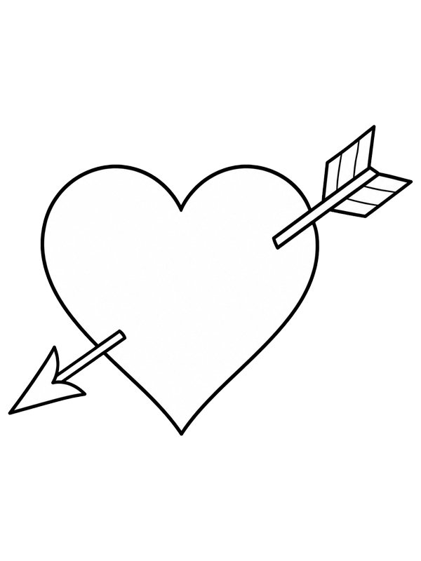 Heart with arrow Colouring page