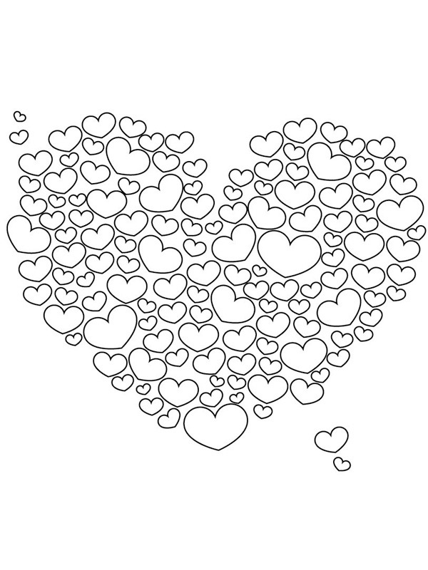 Hearty hearts Colouring page