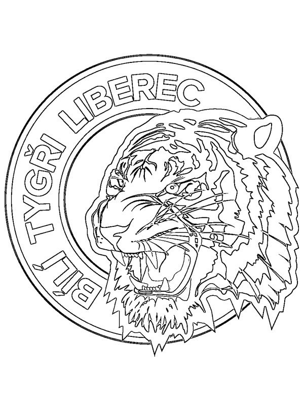Liberec White Tigers Colouring page Liberec White Tigers Colouring page