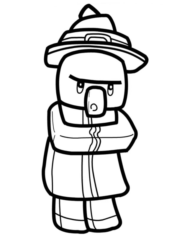 Witch Minecraft Colouring page