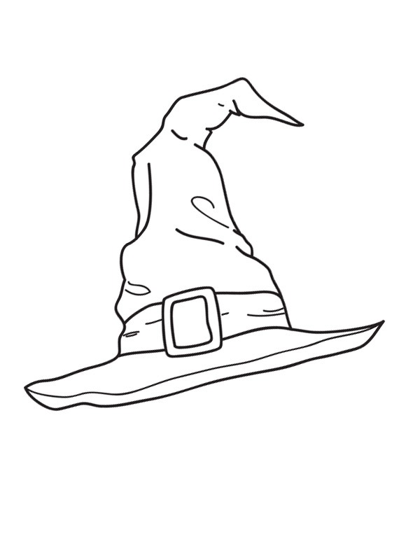 Witch Hat Colouring page