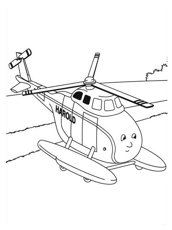 Helicopter harold Colouring page