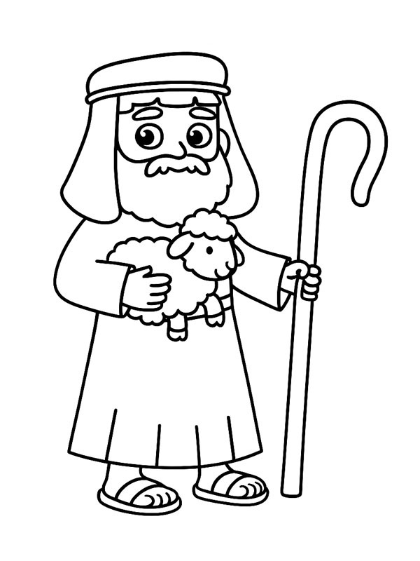 Shepherd Jesus Colouring page