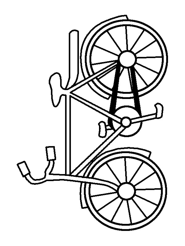 men's bicycle Colouring page
