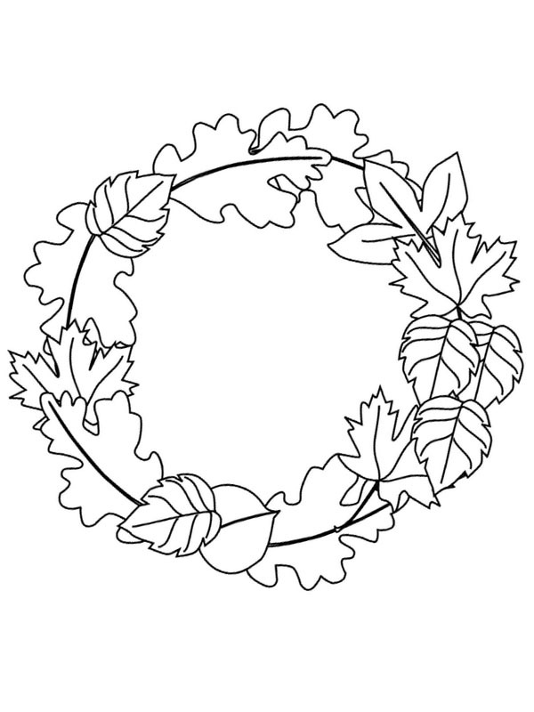 autumn wreath Colouring page