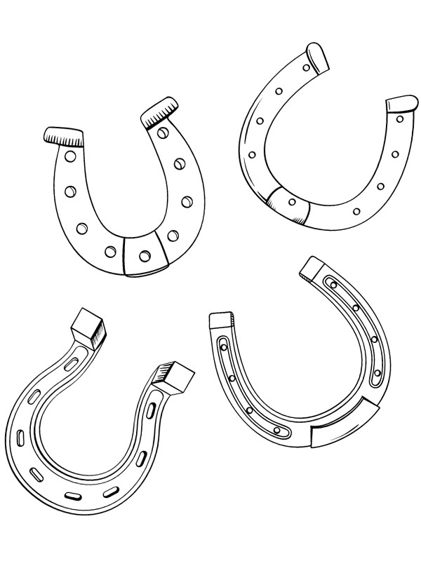 Horseshoes Colouring page