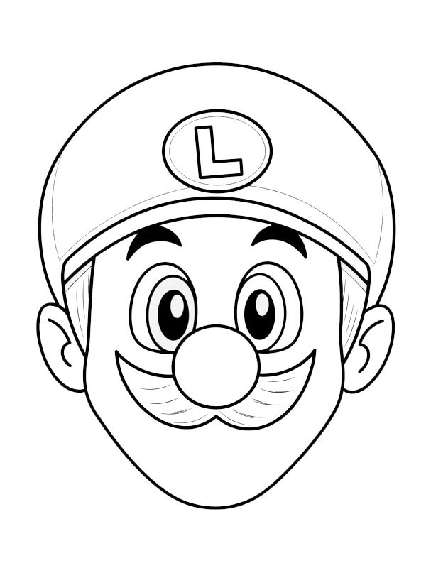 Head Luigi Colouring page