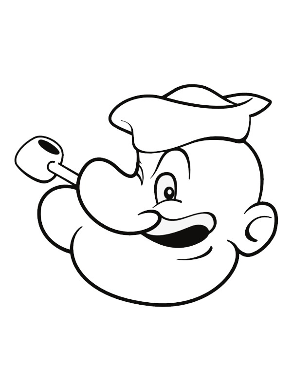Popeye's head Colouring page