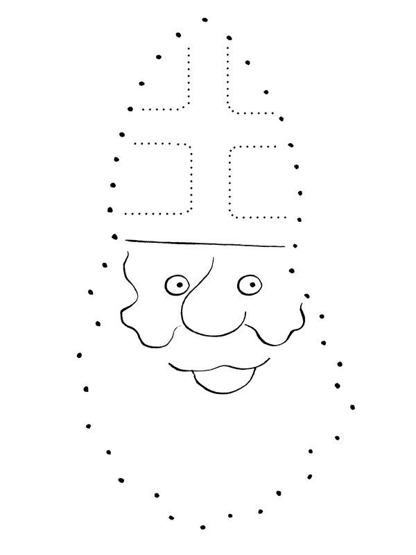 Drawing Saint Nicholas' head Colouring page