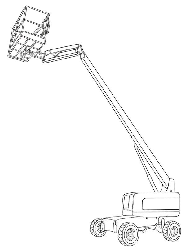 Aerial work platform Colouring page