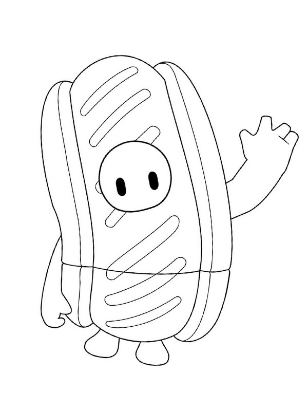 Hot dog fall guys Colouring page