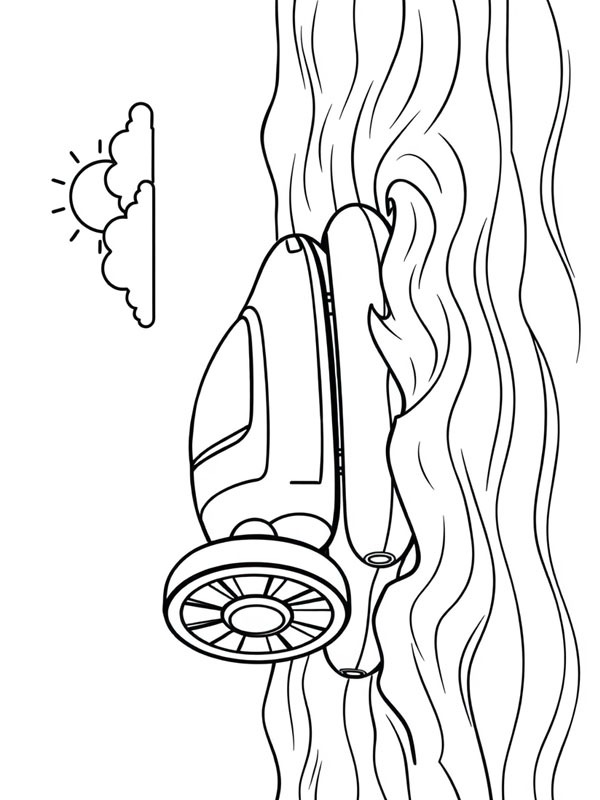 Hovercraft in water Colouring page