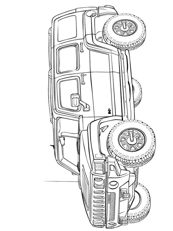 Hummer H3 Colouring page