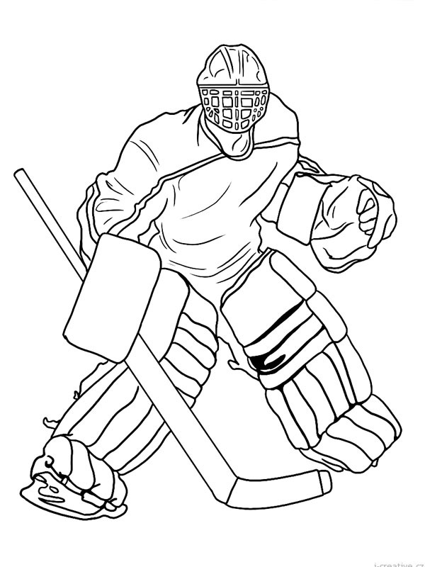 Icehockey goaly Colouring page