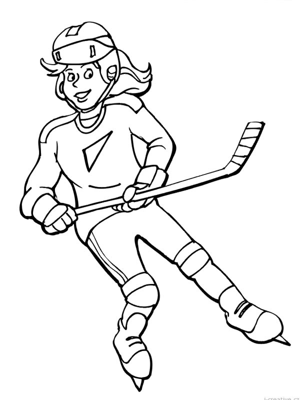Icehockey girl Colouring page