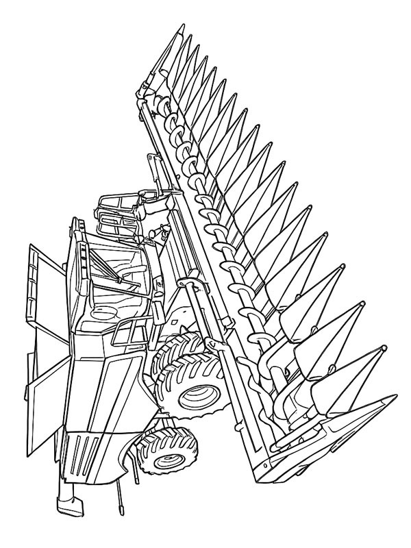 John Deere Combine Colouring page
