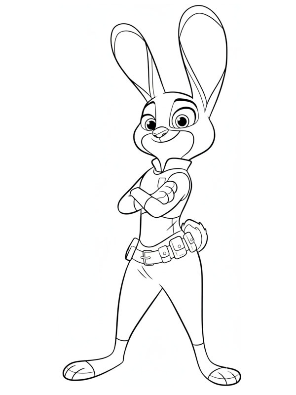 Judy Hopps (Zootopia) Colouring page