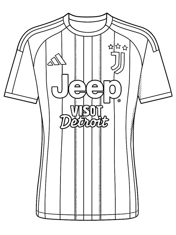 Juventus Football Shirt Colouring page Juventus Football Shirt Colouring page