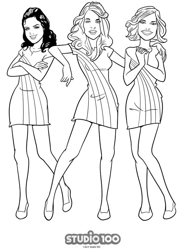 K3 belgium girls band Colouring page