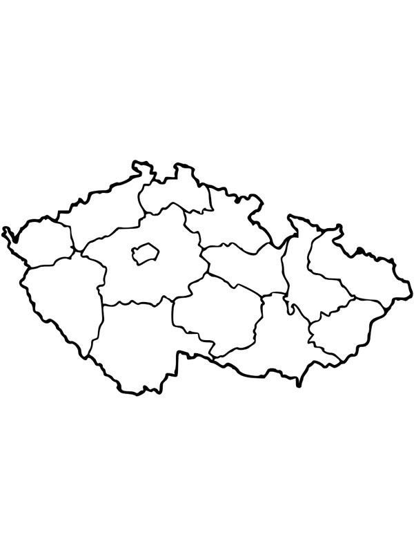 Map of the Czech Republic Colouring page