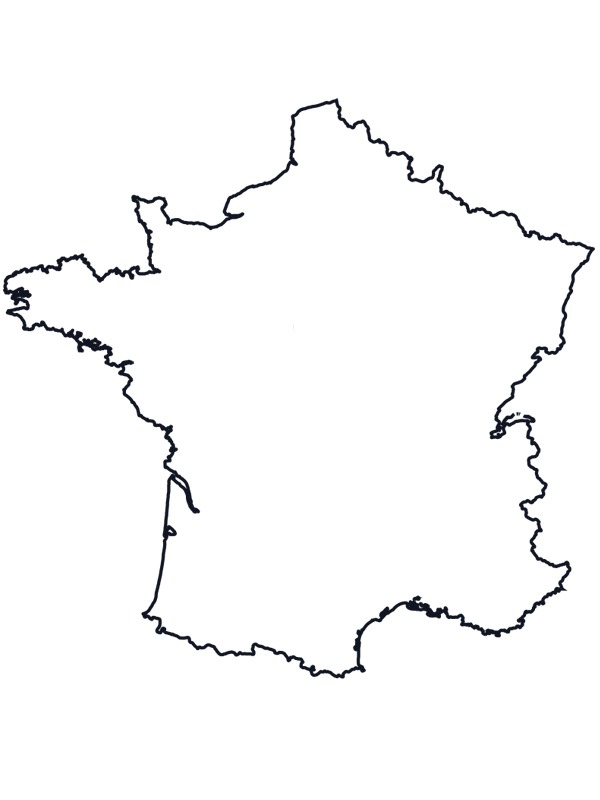 Map of France Colouring page