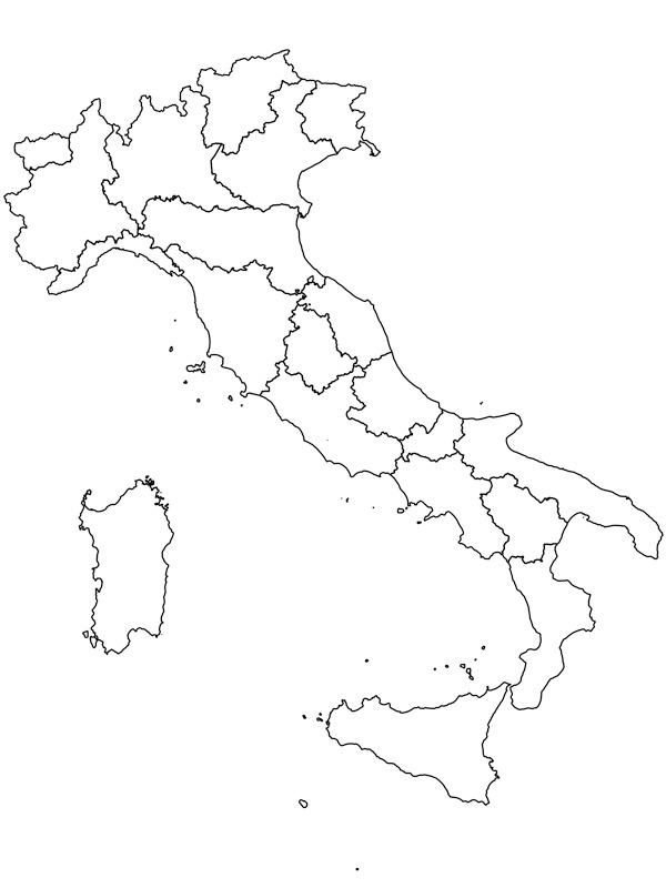 Map of Italy Colouring page