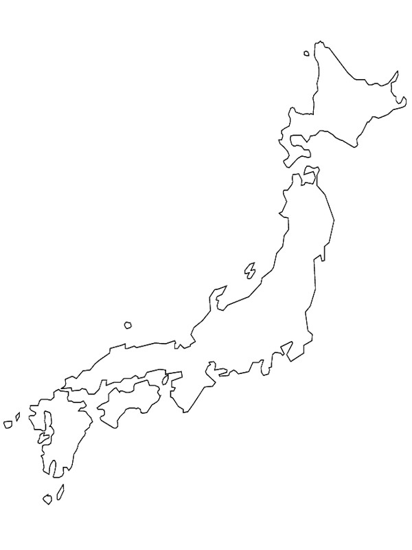 Map of Japan Colouring page