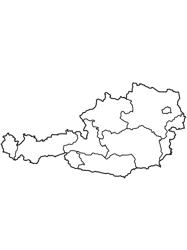 Map of Austria Colouring page
