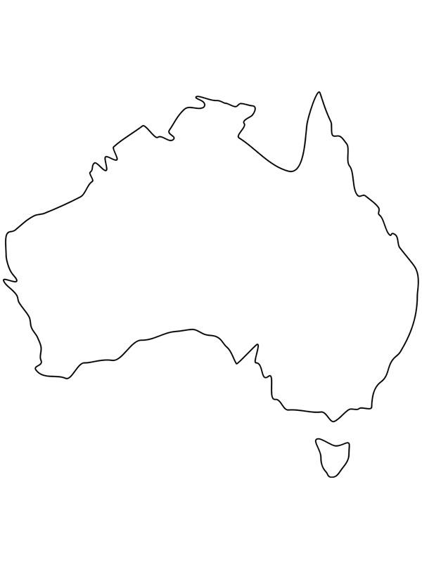 Map of Australia Colouring page