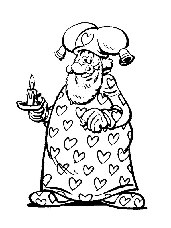 Gnome Plop in pyjamas Colouring page