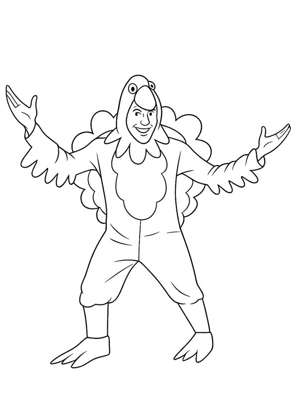 Turkey costume Colouring page