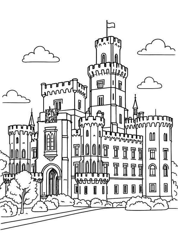 Hlubok&aacute; Castle Colouring page