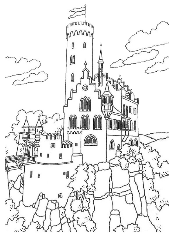 Liechtenstein Castle (germany) Colouring page