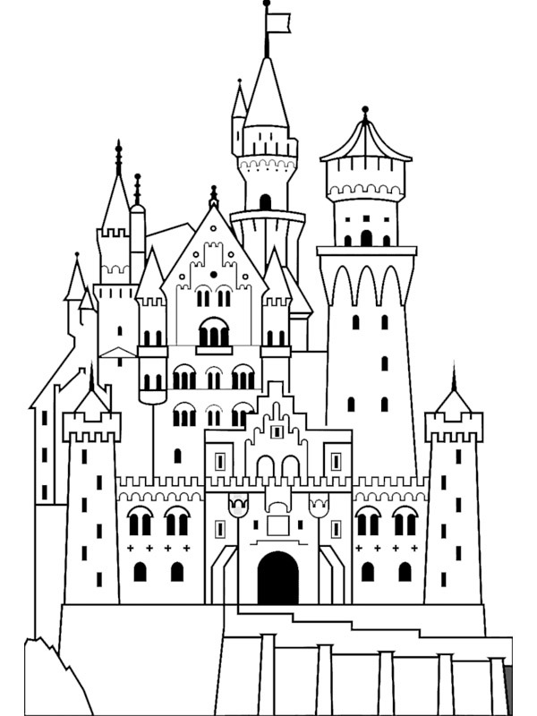 Castle Neuschwanstein (germany) Colouring page
